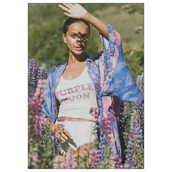 SPELL & The Gypsy Purple Moon Organic Singlet Tank Top XS - Picture 2 of 7